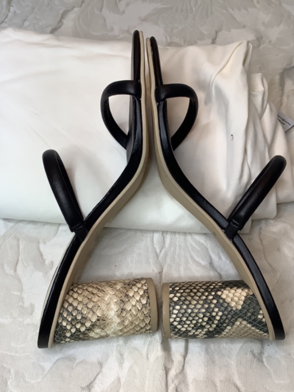 EUC Dolce Vita black snake heels sz. 6.5 sandals slip ons - Picture 5 of 10